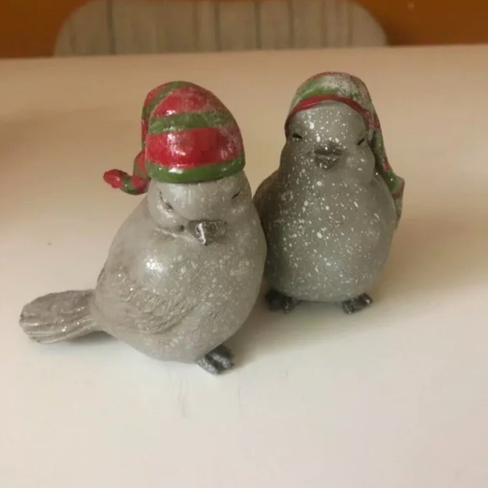 Cute Birds Winter Holiday Decor Pair